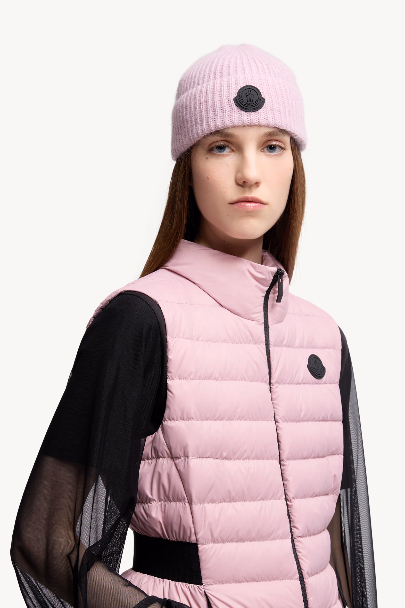Wool & Mohair Blend Beanie Women Pink Moncler 2
